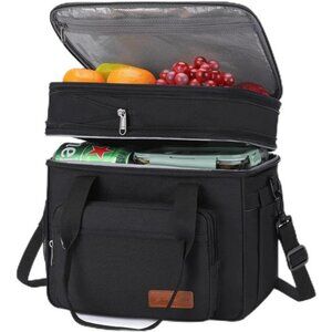 Lunch Box, 23L Insulated Lunch Bag,Expandable Double Deck Cooler Bag,Lightweight